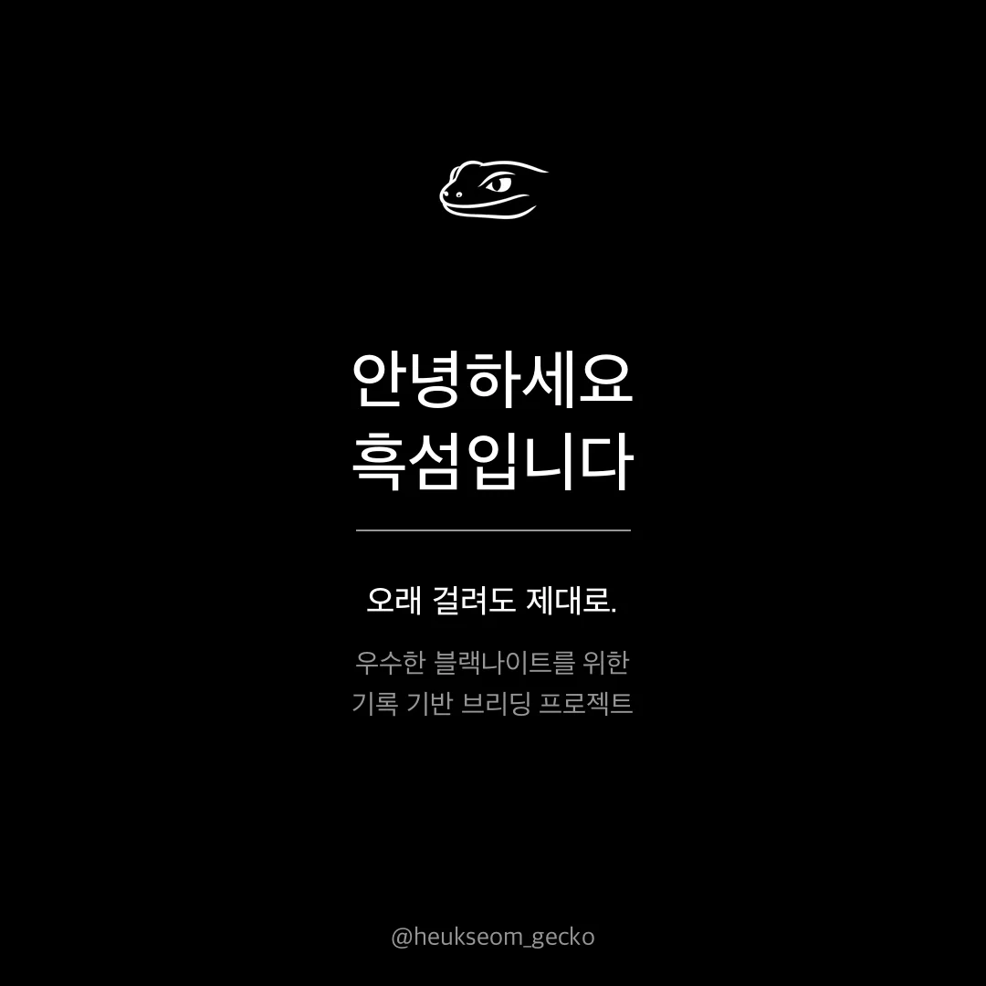 안녕하세요 흑섬입니다 - 오래 걸려도 제대로