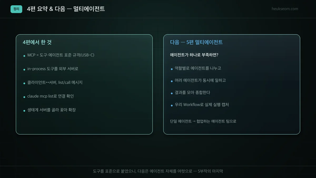 4편 요약과 5편(멀티에이전트) 예고