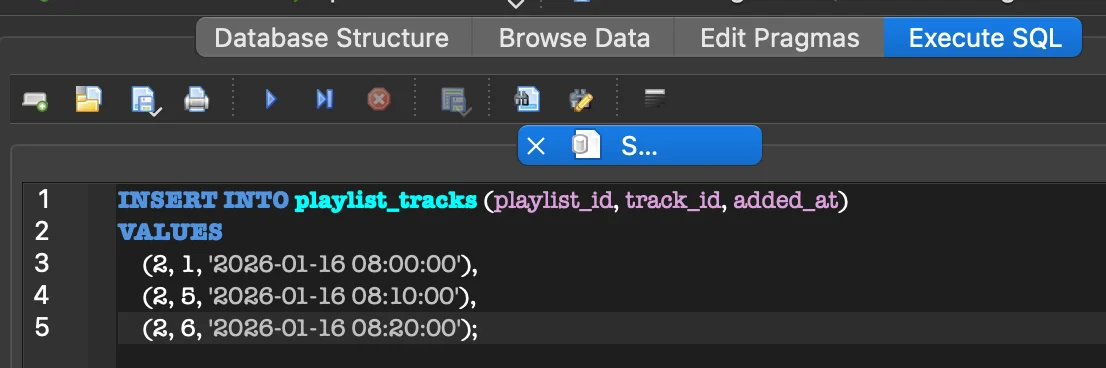 플레이리스트 2에 곡 추가