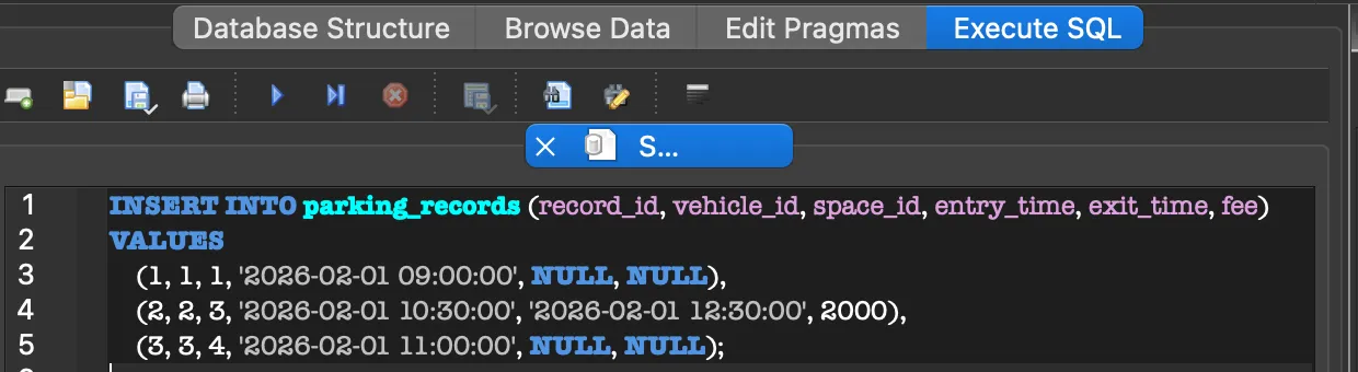 주차 기록 목록 확인